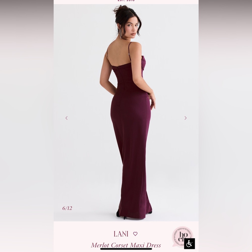 House of CB Lani Merlot Corset Maxi Dress Gown - Picture 3 of 16